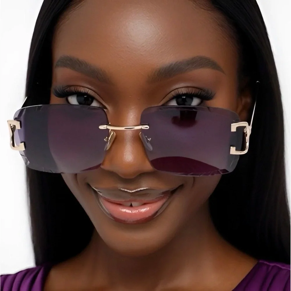 Fashion Square Black Lens‎ Luxury Wear Shades Hip Hop New Sunglasses Women Ladys